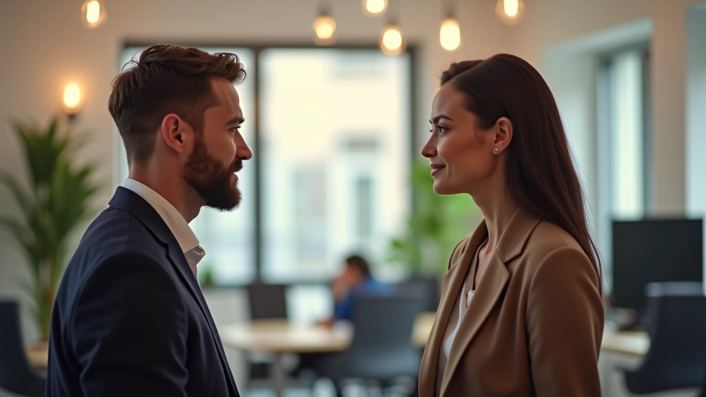 Twee professionelen uit verschillende culturen in gesprek aan kantoor
