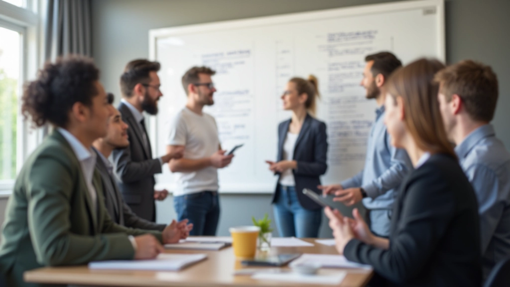 Multicultureel team staat samen bij een whiteboard met notities