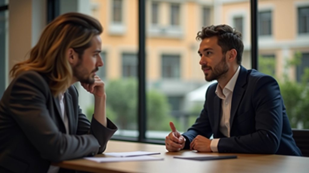 Twee professionals in gesprek, demonstreren open interculturele communicatie
