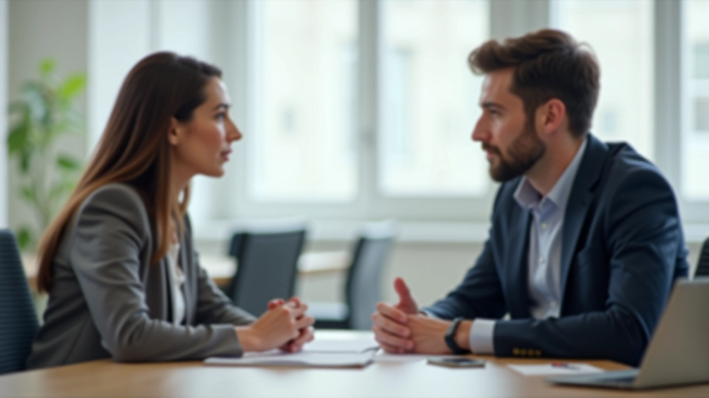 Twee collega's voeren constructief gesprek op kantoor